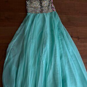 Teal Prom/evening wear dress from Blush Prom, Size 0, worn just once